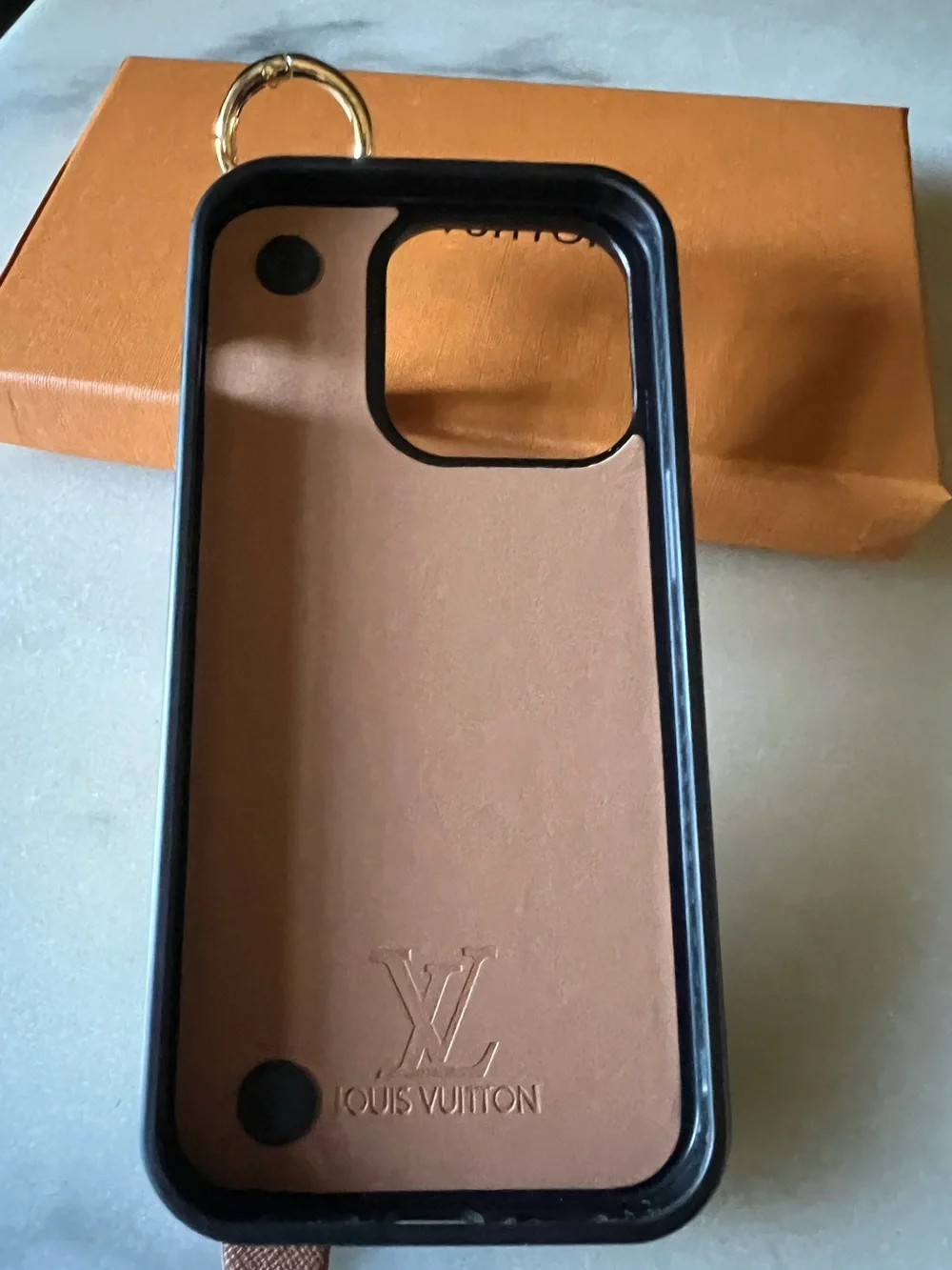 💫 Louis Vuitton Monogram Canvas Phone Case with Gold Letter Strap